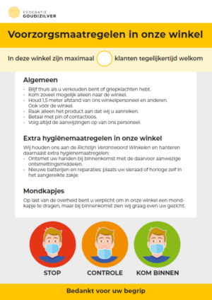 Winkelposter Voorzorgsmaatregelen Winkelposter